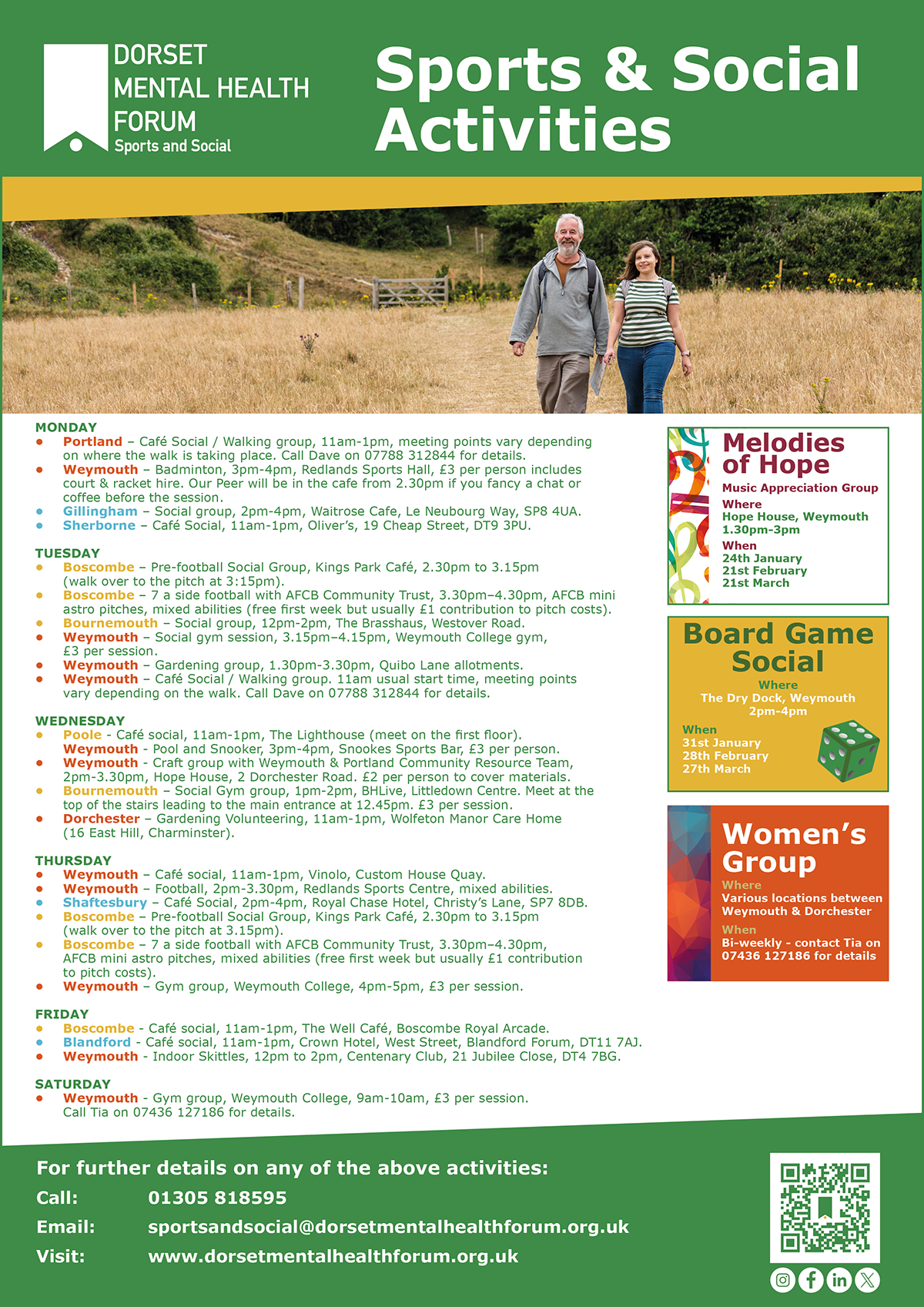 Sports & Social_Image_Activity List Image | Dorset Mental Health Forum